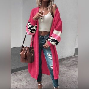 Shein Colorblock Duster Cardigan